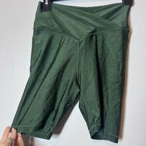Aeropostale Green Ribbed Bike Shorts